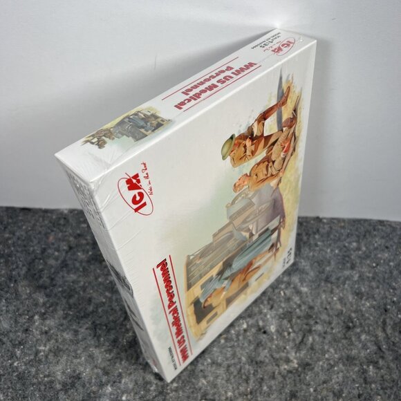 ICM 35694 US Medical Personnel, WWI Model Kit 4 figures stretcher 1/35 Sealed - Picture 5 of 7